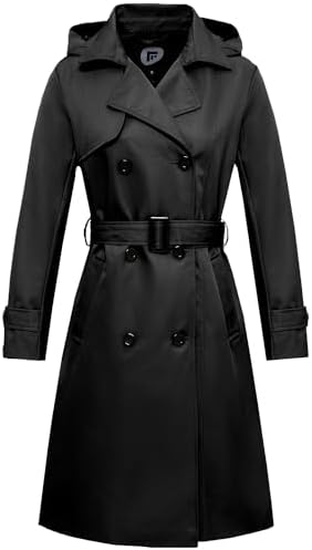 Amazon.com: poonyfesh Women's Waterproof Long Trench Coat Double